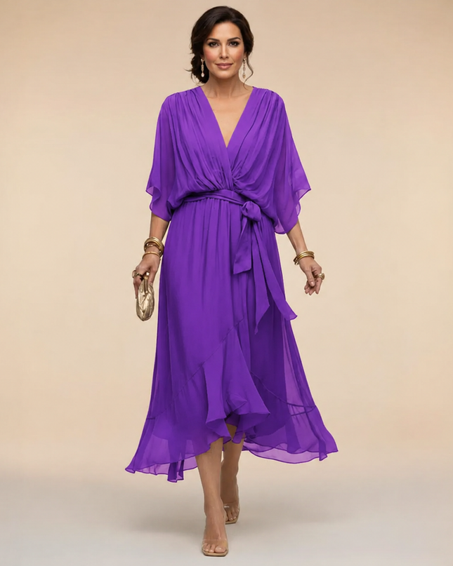 Emmanuelle | Wrap-Style V-Neck Dress