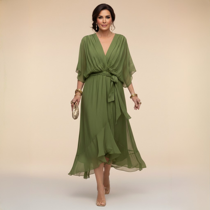 Emmanuelle | Wrap-Style V-Neck Dress