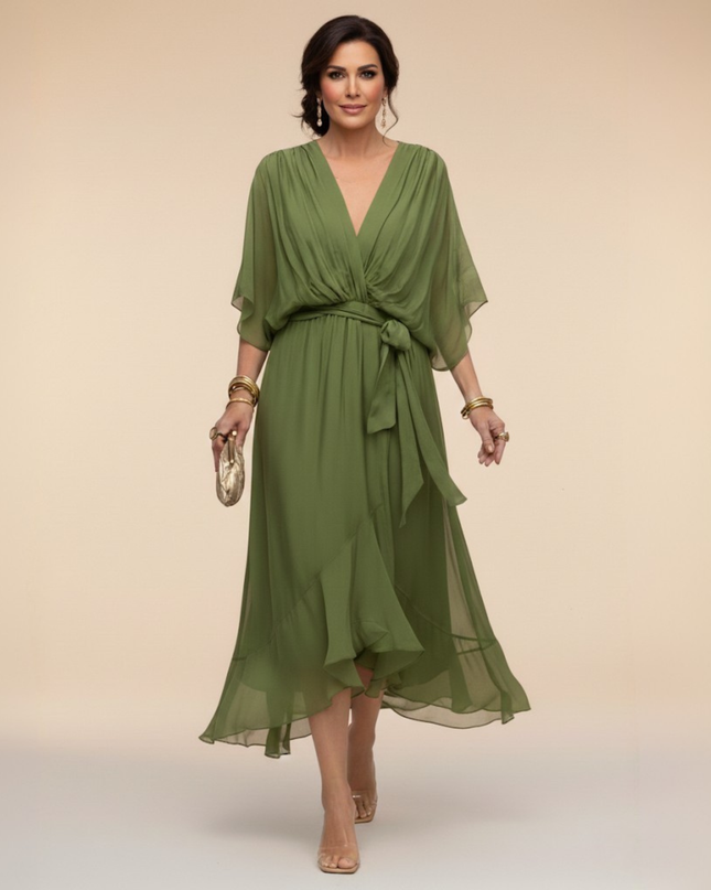 Emmanuelle | Wrap-Style V-Neck Dress
