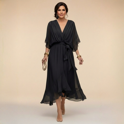Emmanuelle | Wrap-Style V-Neck Dress