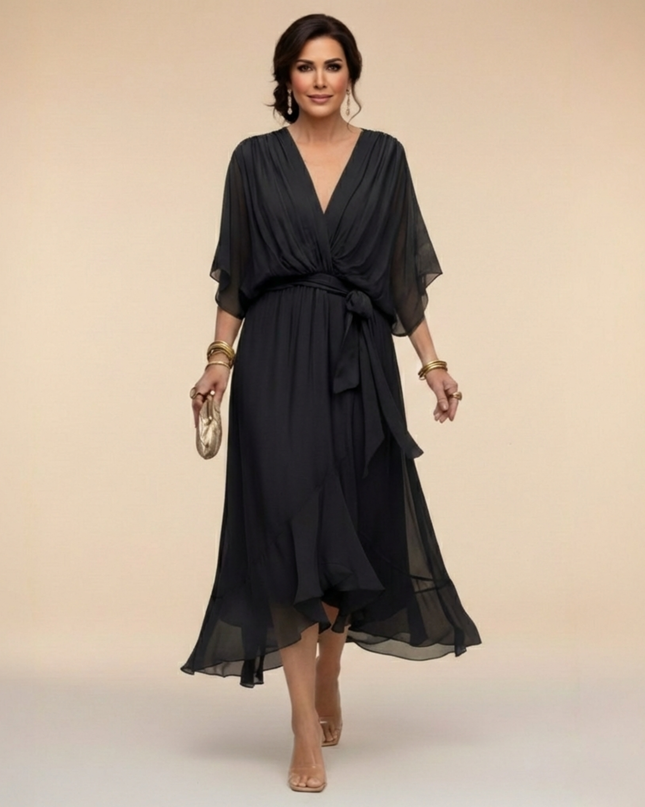 Emmanuelle | Wrap-Style V-Neck Dress