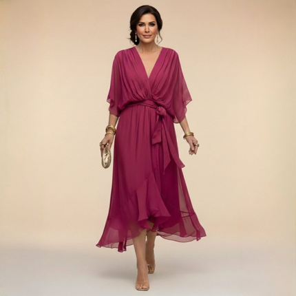 Emmanuelle | Wrap-Style V-Neck Dress