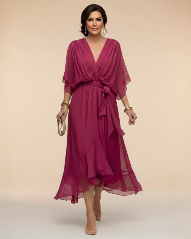 Emmanuelle | Wrap-Style V-Neck Dress