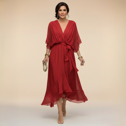 Emmanuelle | Wrap-Style V-Neck Dress