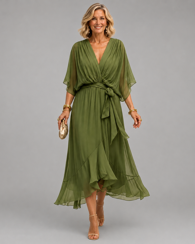 Emmanuelle | Wrap-Style V-Neck Dress