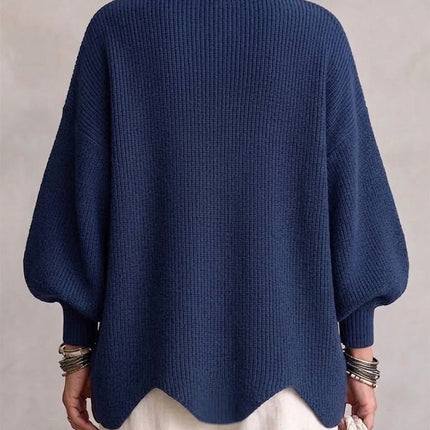 Eva | Oversized Collared Knit Cardigan