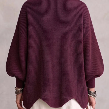 Eva | Oversized Collared Knit Cardigan