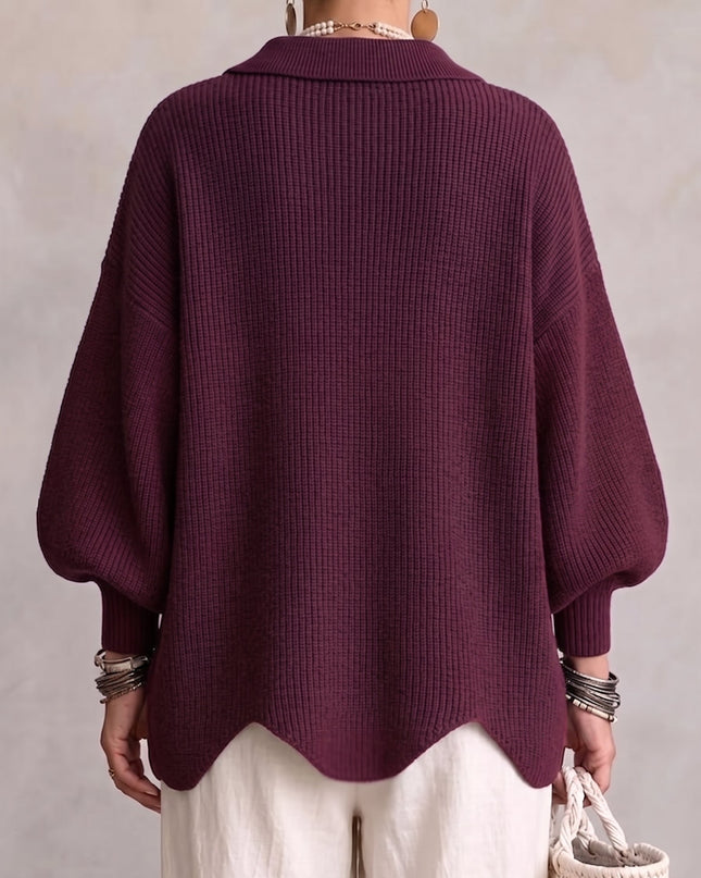 Eva | Oversized Collared Knit Cardigan