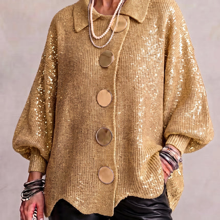 Eva | Oversized Collared Knit Cardigan