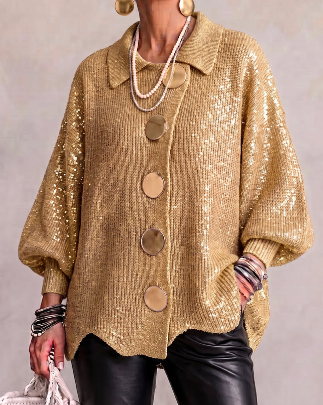 Eva | Oversized Collared Knit Cardigan