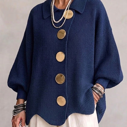 Eva | Oversized Collared Knit Cardigan