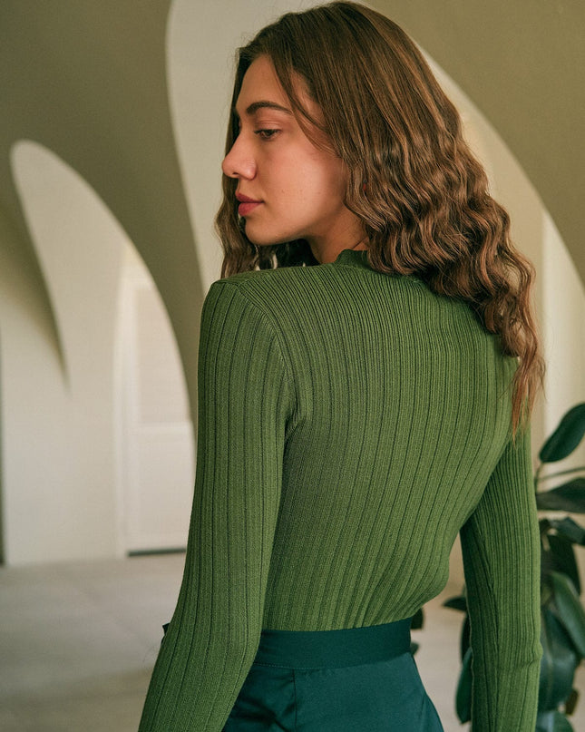 Eva | Slim Fit Ribbed Knit Tee