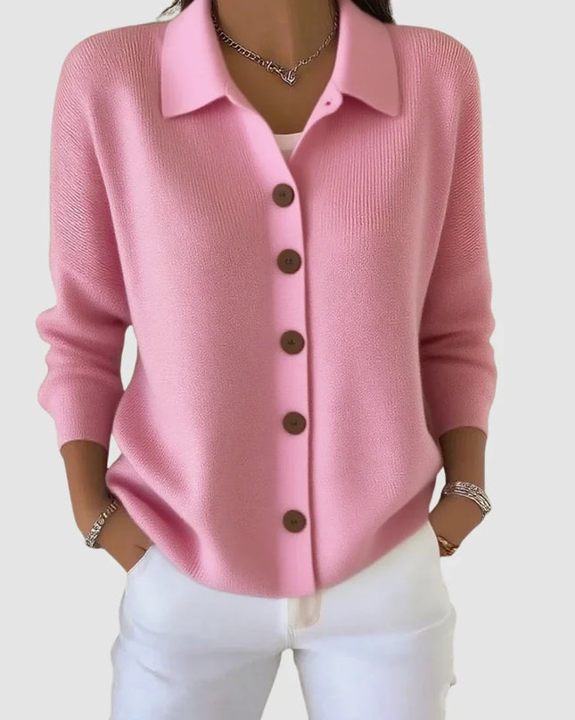 Faith | Relaxed Fit Button Front Collared Cardigan