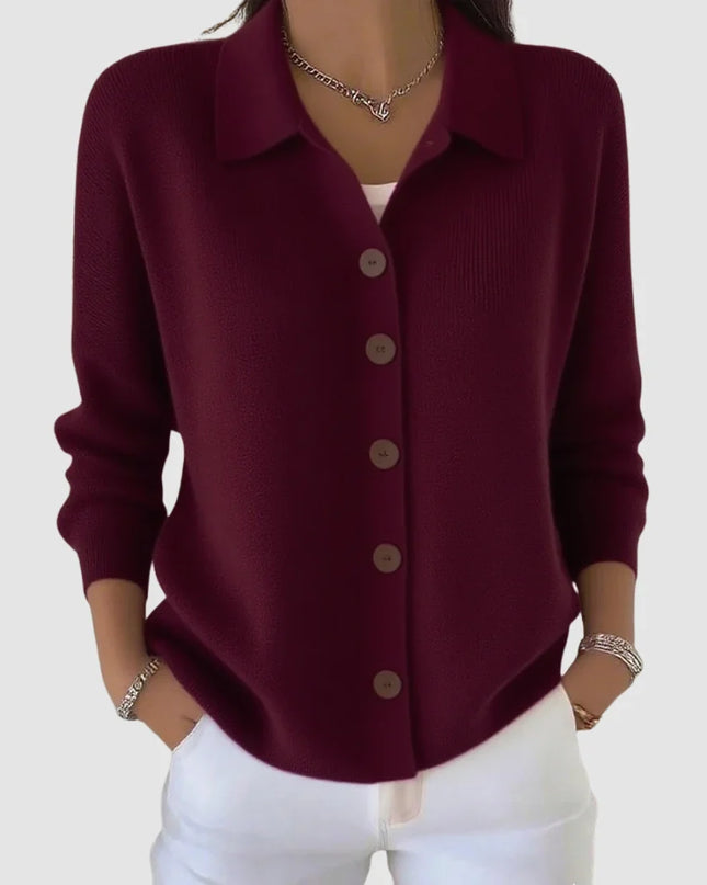Faith | Relaxed Fit Button Front Collared Cardigan