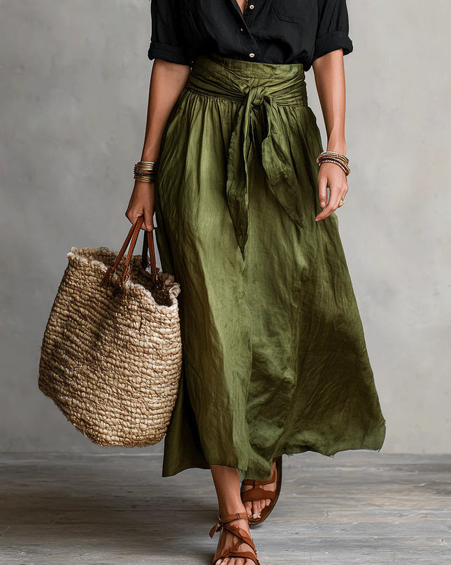 Felicity | Relaxed Fit Button-Up Shirt and Flowing Midi Skirt Set