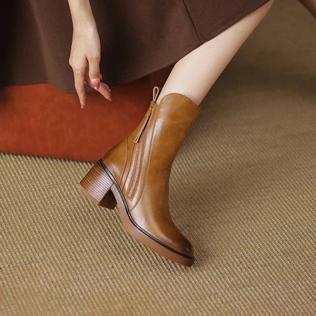 Genevieve | Classic Fit Leather Ankle Boots