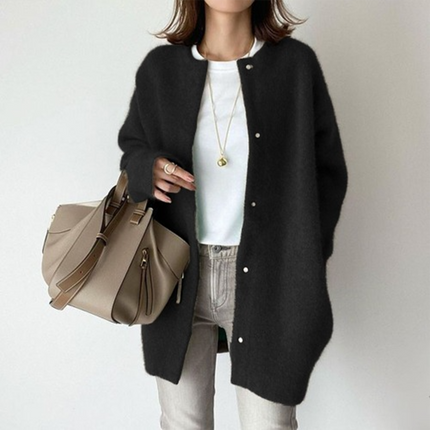 Harper | Relaxed Fit Gray Open-Front Cardigan