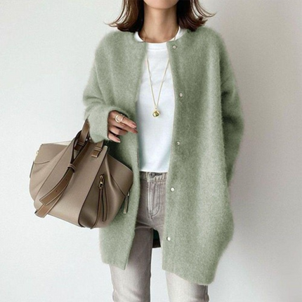 Harper | Relaxed Fit Gray Open-Front Cardigan