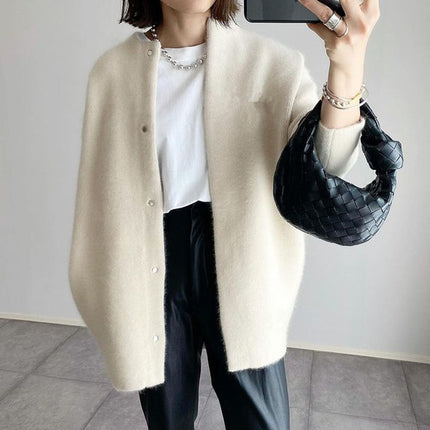 Harper | Relaxed Fit Gray Open-Front Cardigan