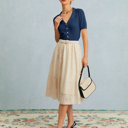 Hayden | Slim Fit Collared Pointelle Knit Top
