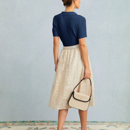 Hayden | Slim Fit Collared Pointelle Knit Top