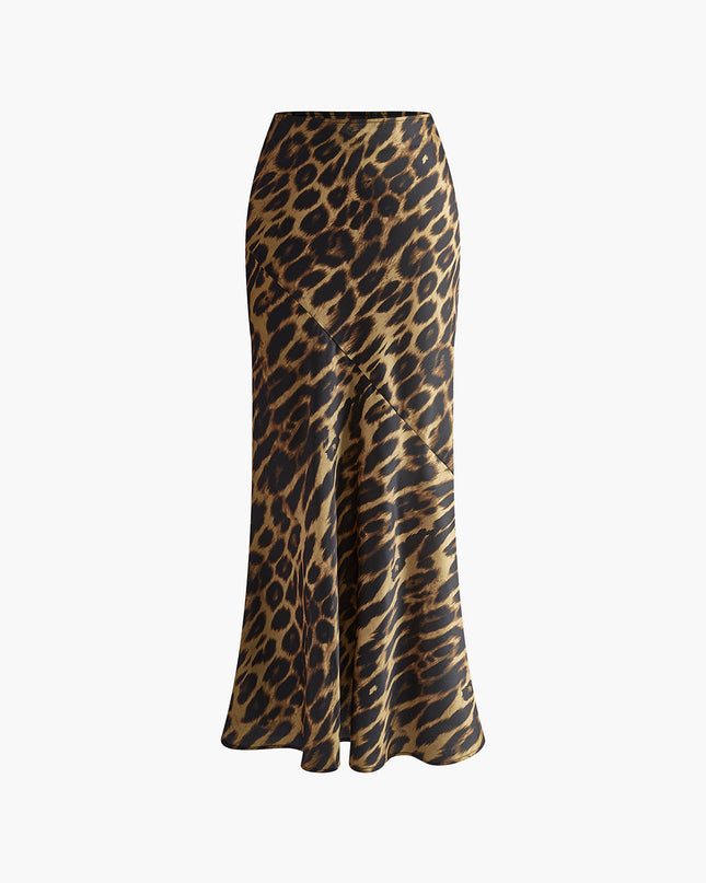 Kira | Slim Fit Leopard Print Maxi Skirt