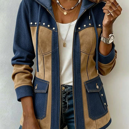 Leia | Shaped Fit Patchwork Hooded Jacket
