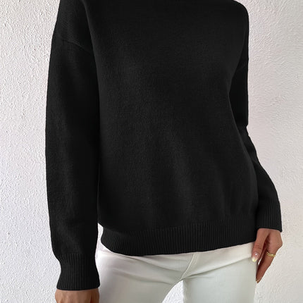 Lidia | Relaxed Fit Ribbed Funnel Neck Knitted Jumper