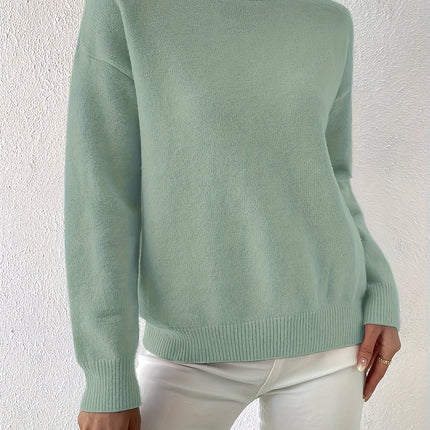 Lidia | Relaxed Fit Ribbed Funnel Neck Knitted Jumper