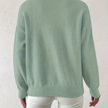 Lidia | Relaxed Fit Ribbed Funnel Neck Knitted Jumper