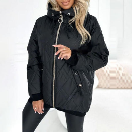 Luciana | Diamond Quilted Hooded Jacket