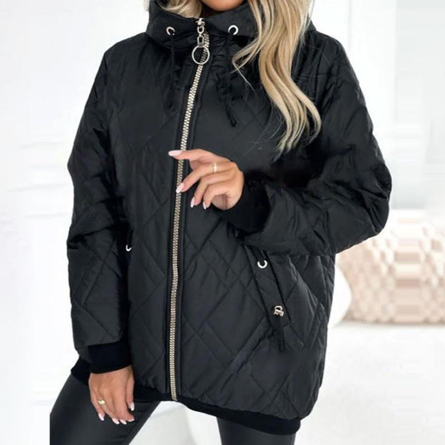 Luciana | Diamond Quilted Hooded Jacket