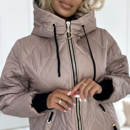 Luciana | Diamond Quilted Hooded Jacket