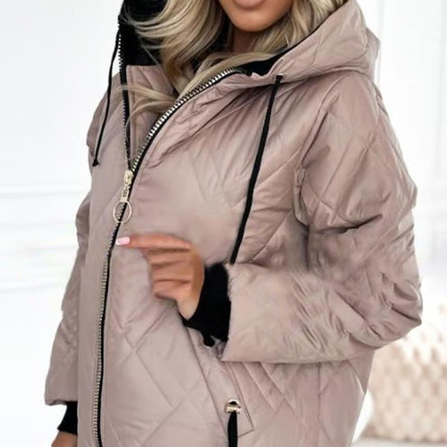 Luciana | Diamond Quilted Hooded Jacket