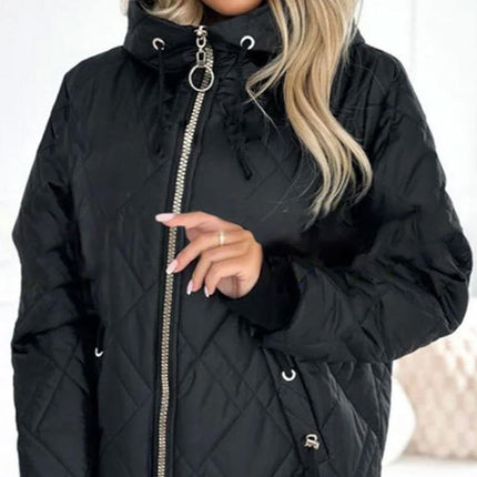 Luciana | Diamond Quilted Hooded Jacket