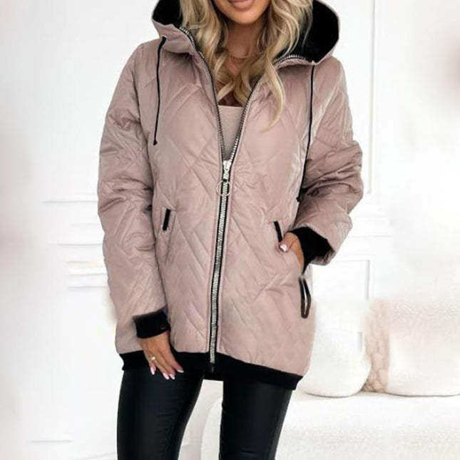 Luciana | Diamond Quilted Hooded Jacket