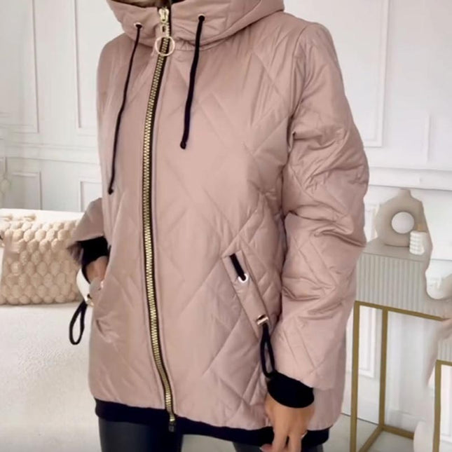 Luciana | Diamond Quilted Hooded Jacket