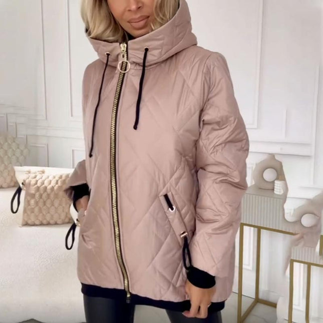 Luciana | Diamond Quilted Hooded Jacket