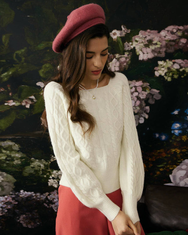 Maura | Crew Neck Cable Knit Sweater