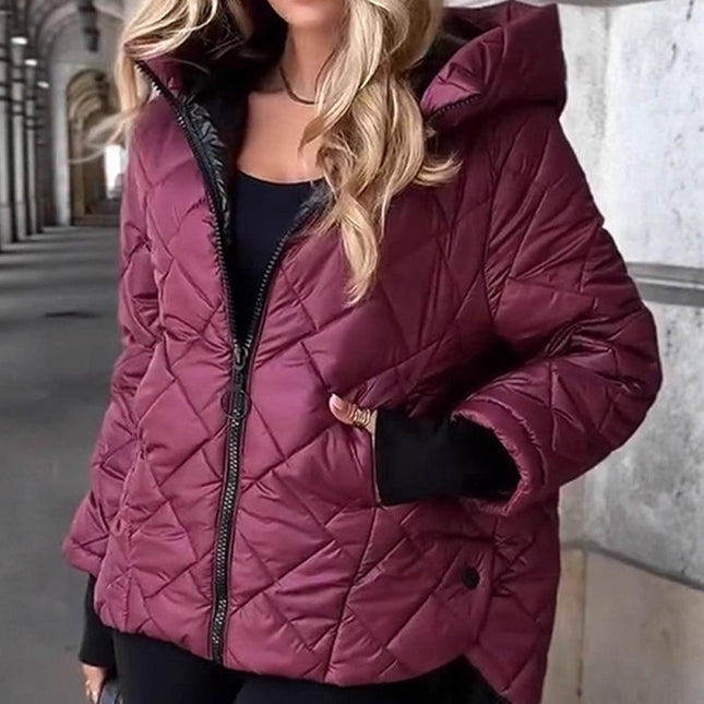 Maya | Relaxed Fit Puffer Jacket with Diamond Quilting