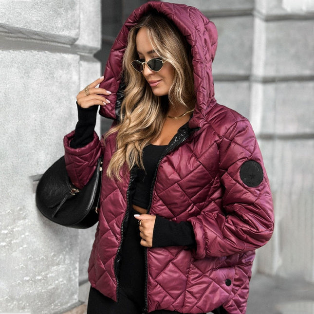 Maya | Relaxed Fit Puffer Jacket with Diamond Quilting