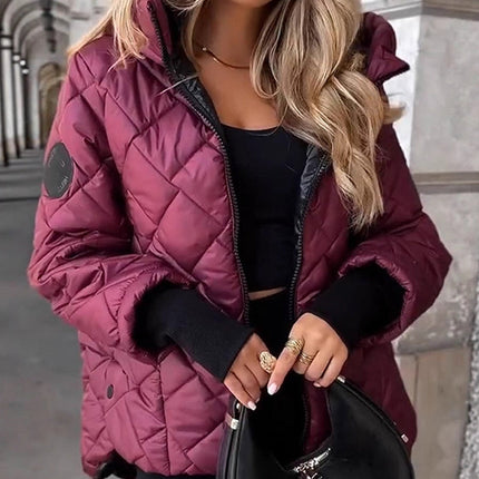 Maya | Relaxed Fit Puffer Jacket with Diamond Quilting