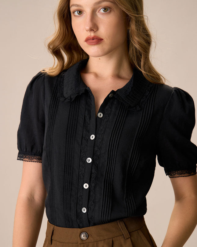 Melanie | Fitted Cotton Blouse With Chelsea Collar