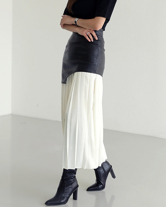 Milana | Asymmetric Pleated Maxi Skirt