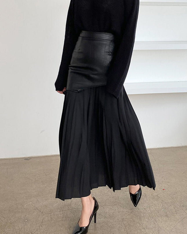 Milana | Asymmetric Pleated Maxi Skirt
