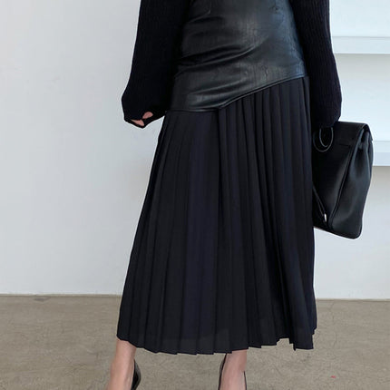 Milana | Asymmetric Pleated Maxi Skirt