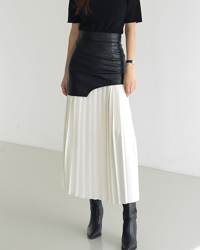 Milana | Asymmetric Pleated Maxi Skirt