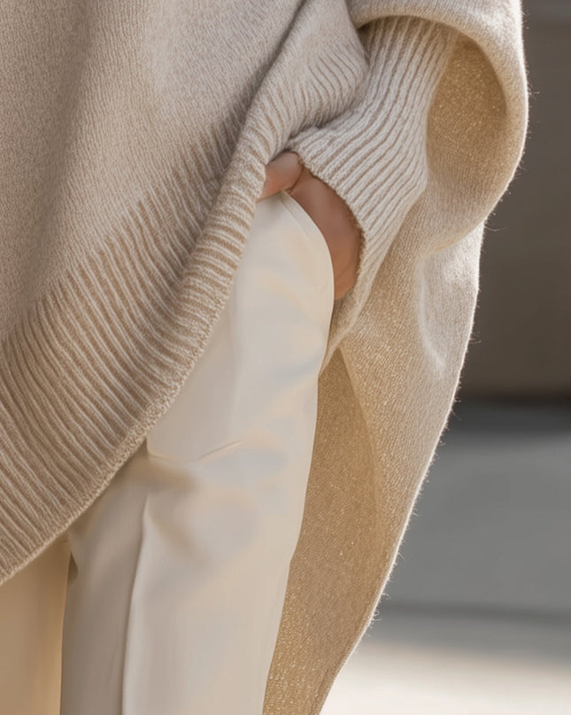 Minerva | Oversized Draped Wool Blend Sweater