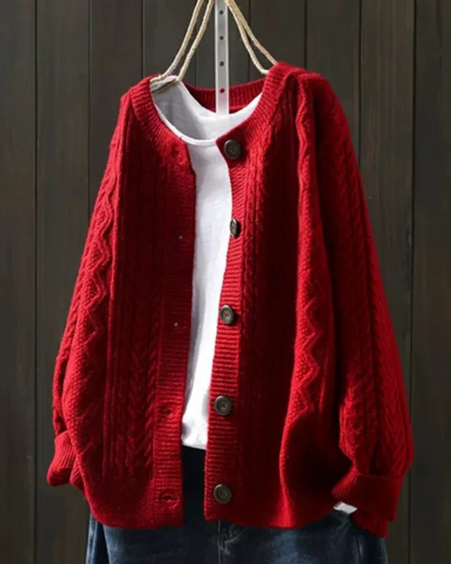 Miranda | Relaxed Fit Cable Knit Cardigan