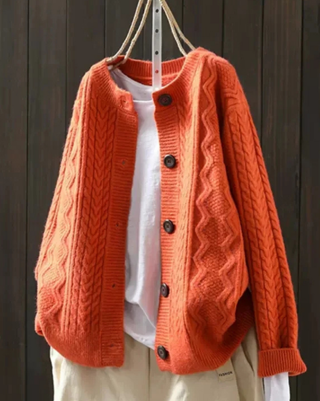 Miranda | Relaxed Fit Cable Knit Cardigan